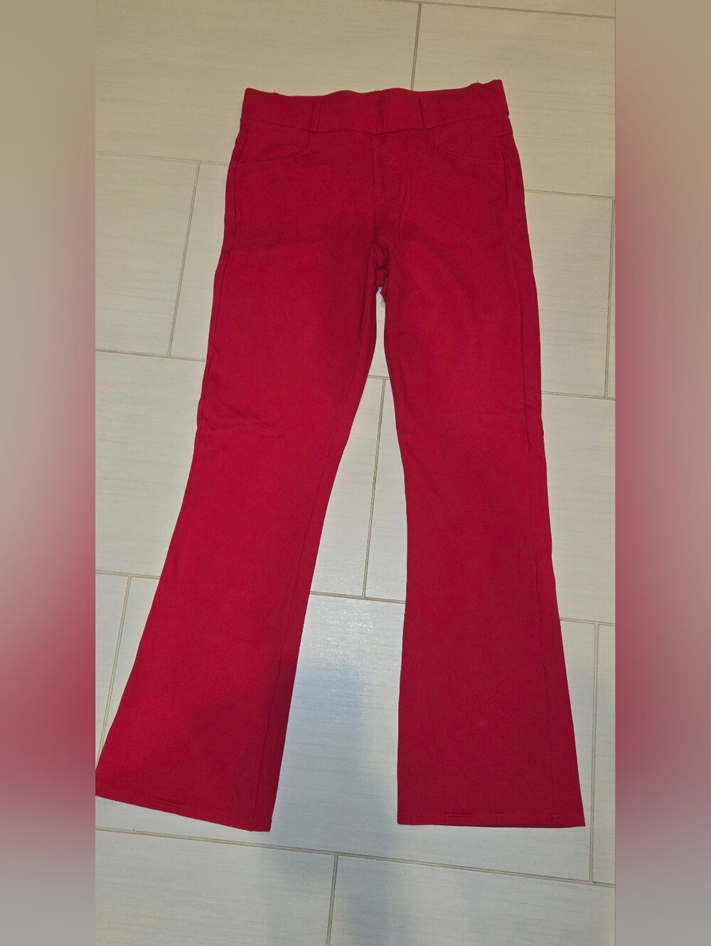 Women’s Red Boot-Cut Pants with Flared Leg